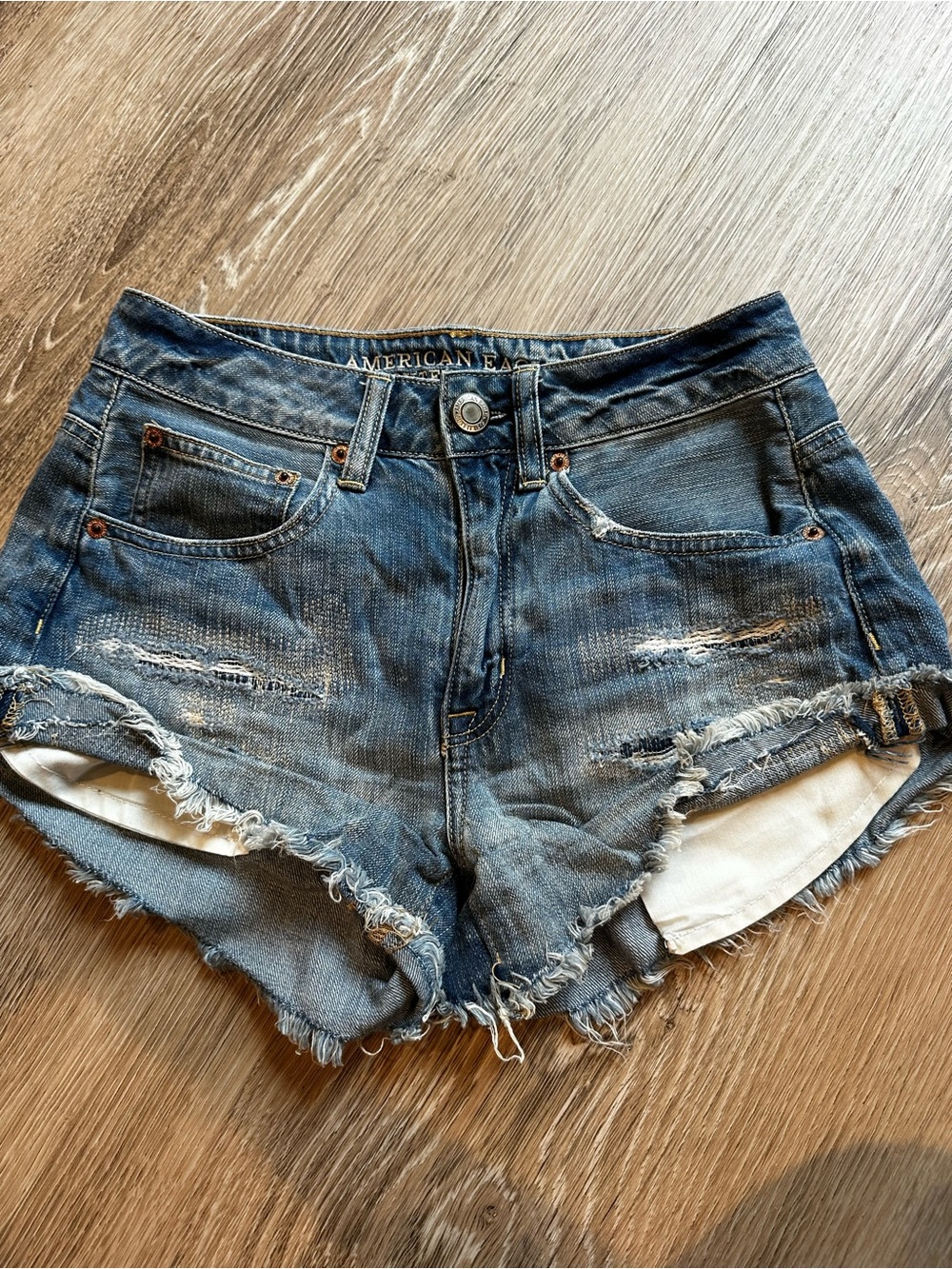 American Eagle Outfitters Distressed Denim Cutoff Shorts - Blue